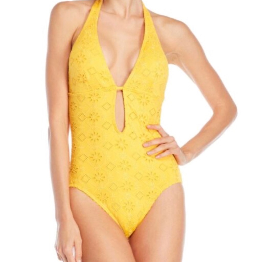 KATE SPADE “saffron” eyelet one-piece NWT, size S